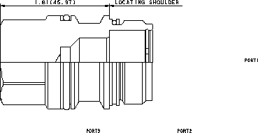 口1到口2打開，口3堵塞 插孔堵頭（球閥）